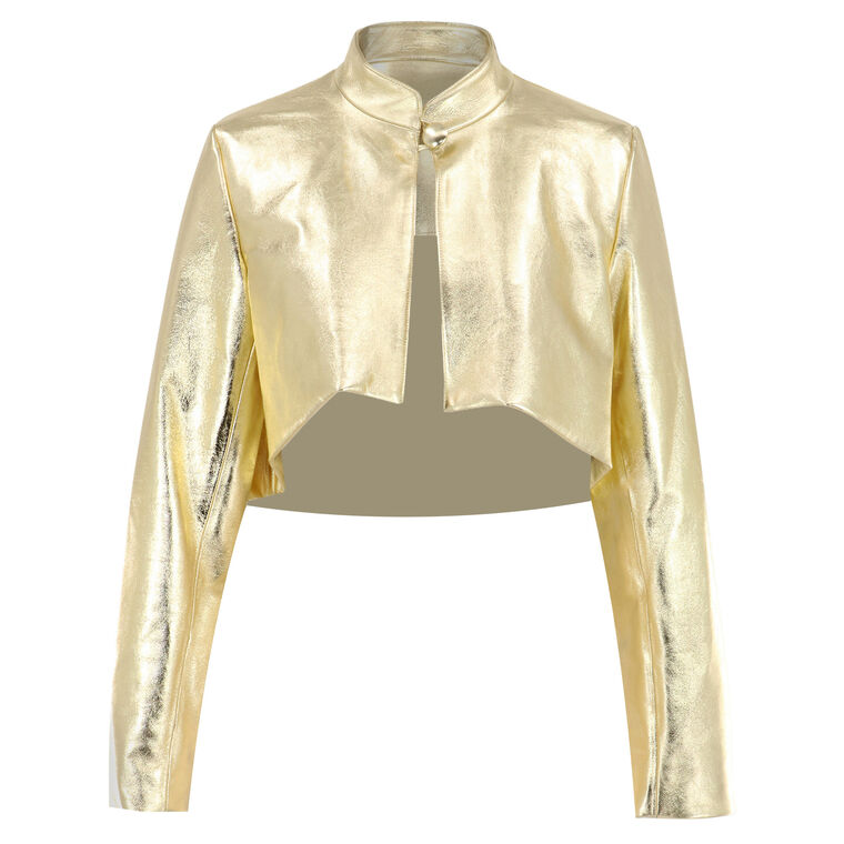 Metallic Leather Umbrella Jacket image number null
