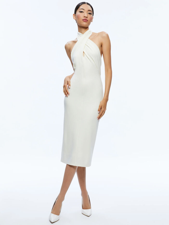 Suellen Twist Neck Halter Midi Dress image number null