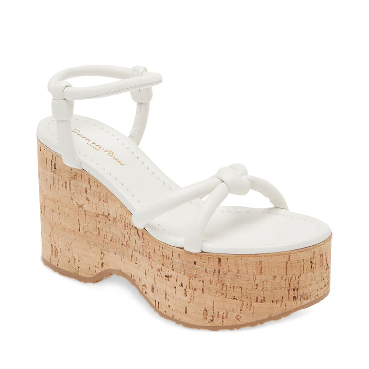 Alma Knotted Leather Ankle-Strap Platform Sandal image number null