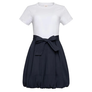 Taylon Short Sleeve Contrast Bubble Hem Mini Dress