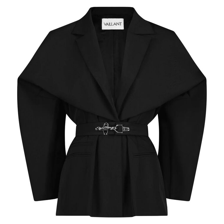 Cinched Waist Technical Blazer image number null