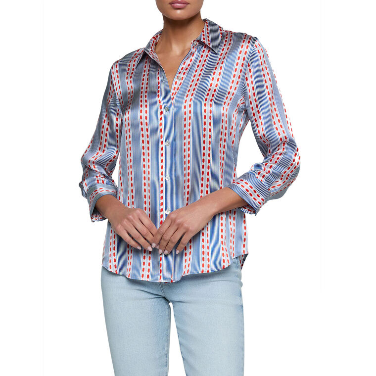 Dani 3/4 Sleeve Silk Blouse image number null