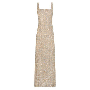 Harper Soft Sequin Square Neck Column Midi Dress