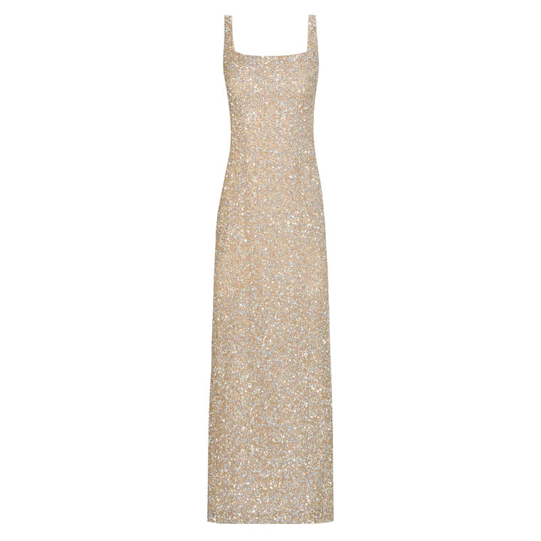 Harper Soft Sequin Square Neck Column Midi Dress image number null