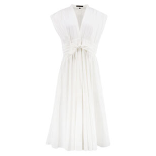 Kiernan Cap Sleeve Cotton-Blend Tie-Waist Midi Dress