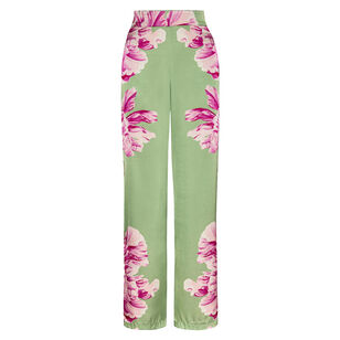 Izzie Wide-Leg Satin Pull-On Pant