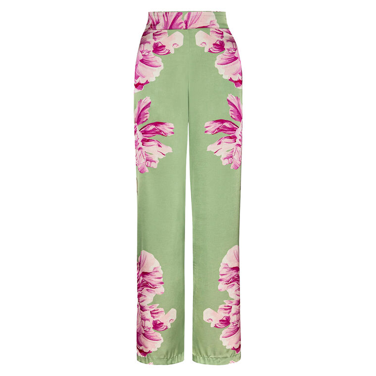 Izzie Wide-Leg Satin Pull-On Pant image number null