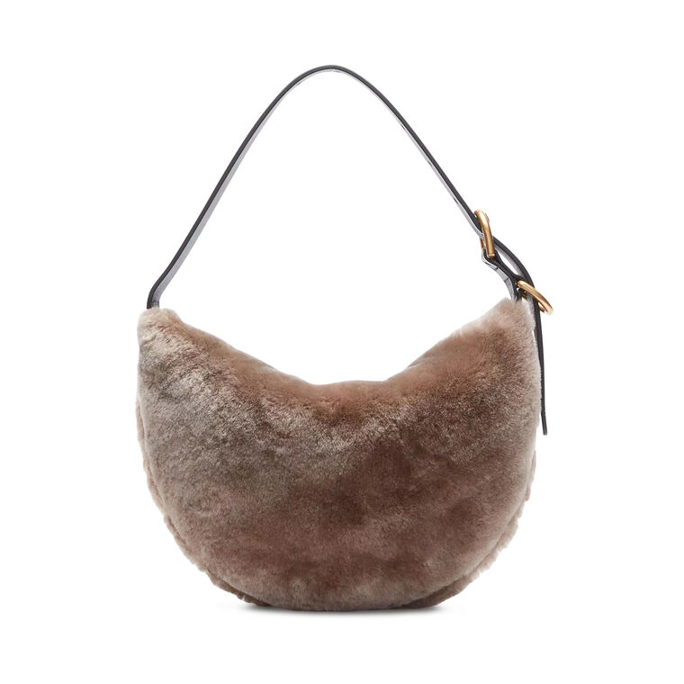 Mercer Small Shearling Hobo Bag image number null