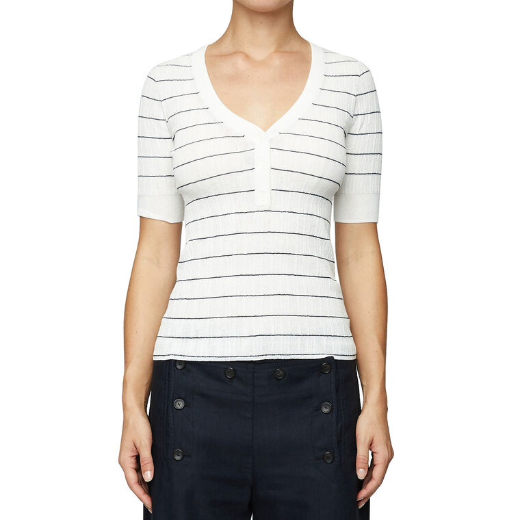 Francis Fine Cotton Knit Short Sleeve Top image number null