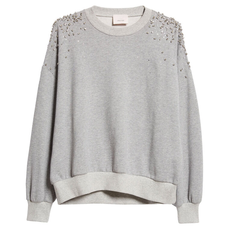 Crackle Rhinestone Embellished Pullover image number null