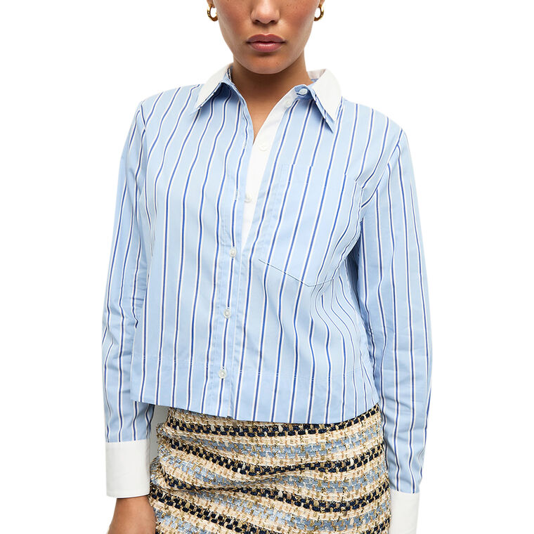 Maia Double Collar Long Sleeve Button Down Shirt image number null