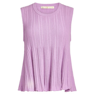 Izabell Flared Rib Knit Tank Top