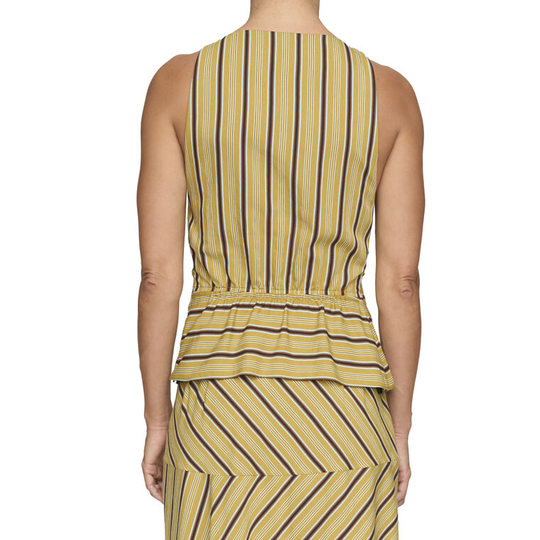 Elle Sleeveless V-Neck Tie-Front Striped Top image number null