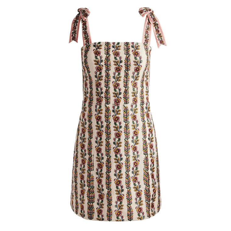 Maryann Embroidered Tie Shoulder Mini Dress image number null