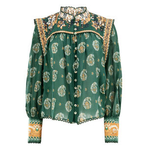 Tayla Lace Buttoned Puff Sleeve Blouse