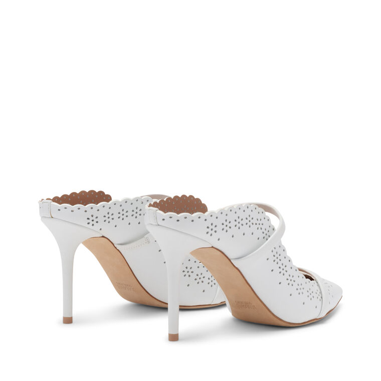 Maureen 85mm Broderie Leather Heeled Mules image number null