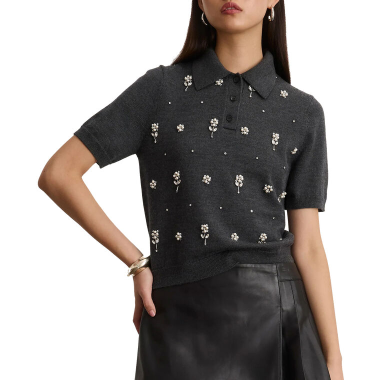 Camilla Embellished Knit Top image number null