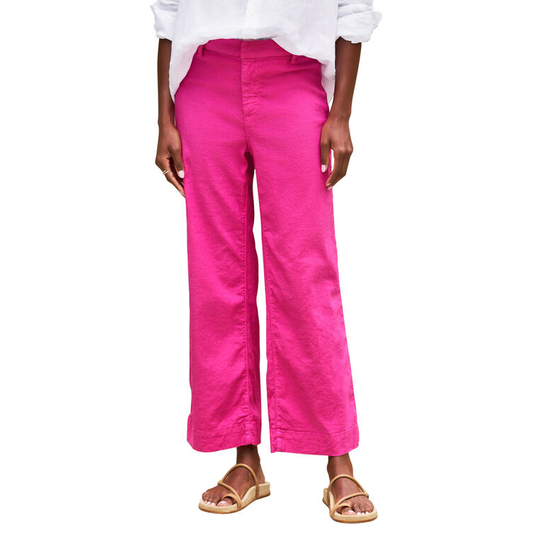 Wexford Wide-Leg Cropped Linen Trouser image number null