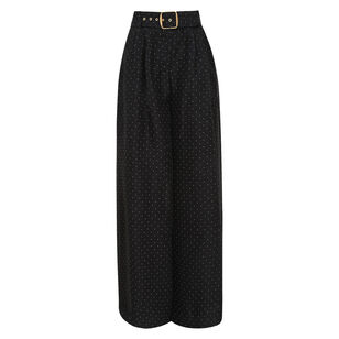 Dream Wide Leg Belted Polka Dot Pant