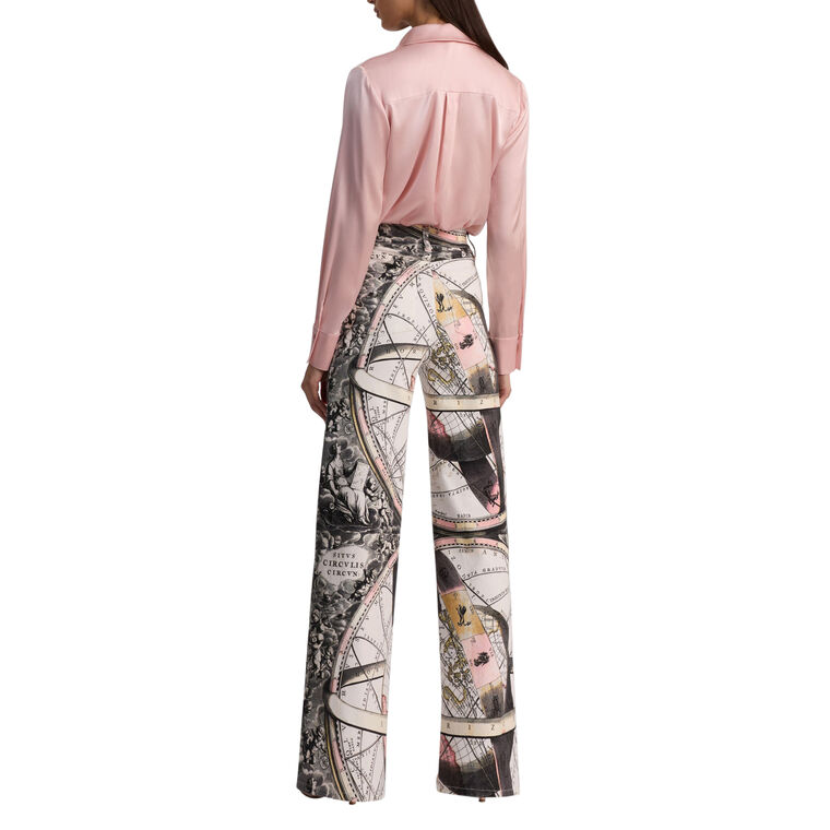 Chic High Rise Printed Wide-Leg Full Length Jean image number null