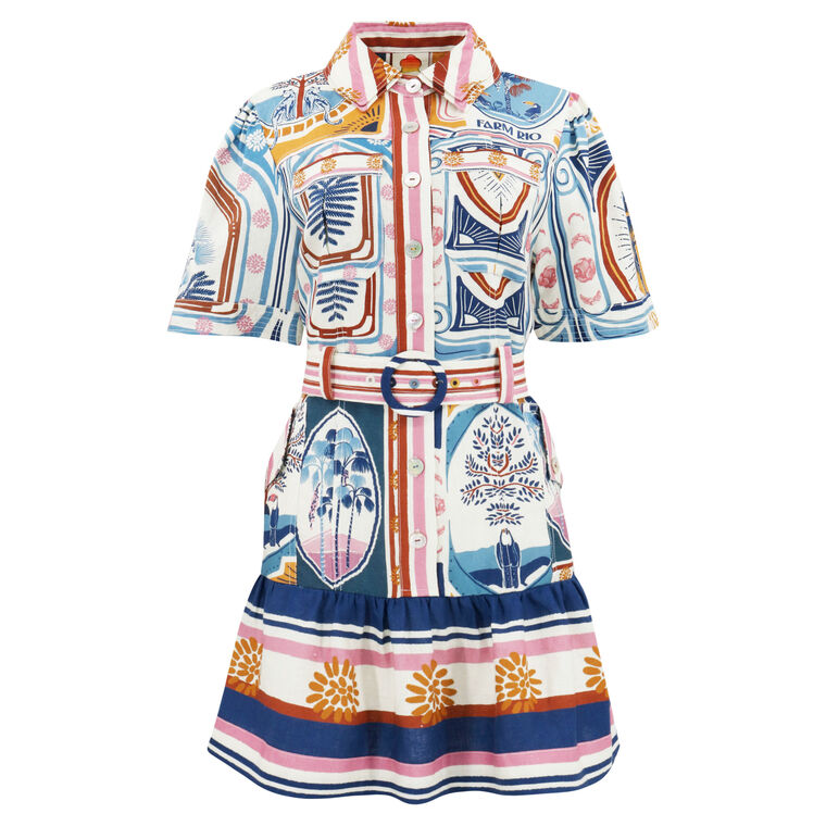 Stamps Short Sleeve Mini Dress image number null