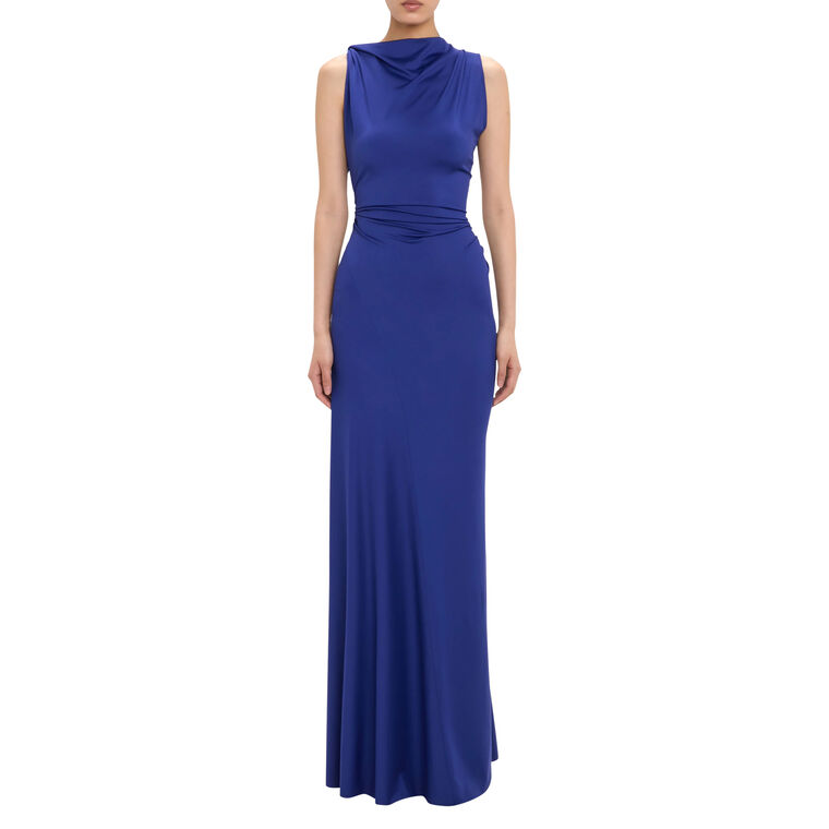 Sleeveless Draped Gown image number null
