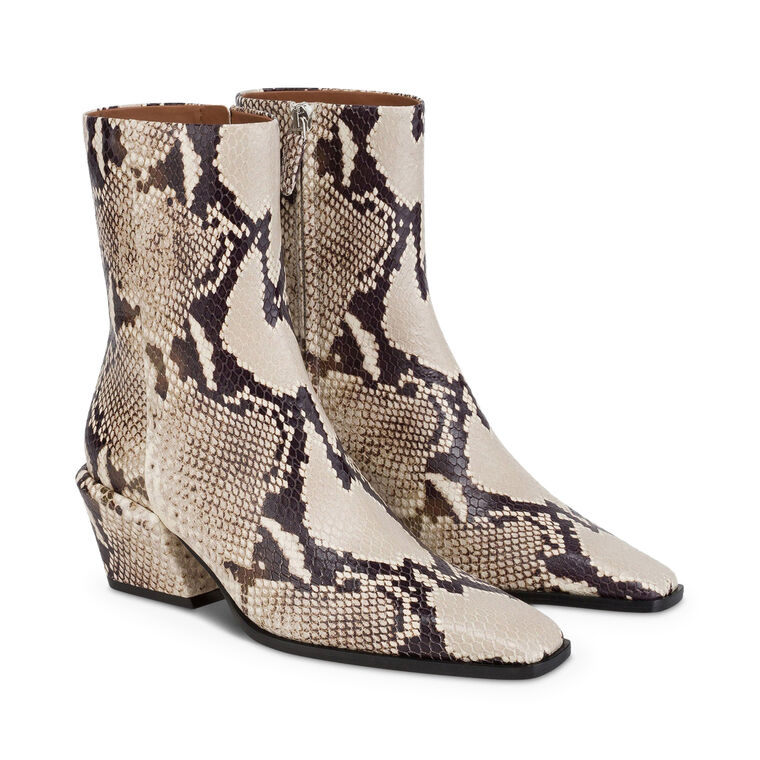 Bettina 50mm Python-Print Leather Ankle Boot image number null