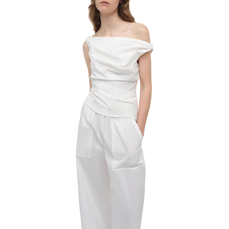 Maisel Sleeveless Draped Cotton Top image number null