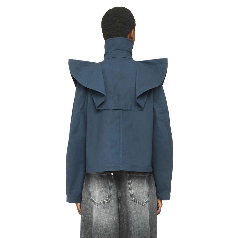 Oversized Collar Cropped Trench Jacket image number null