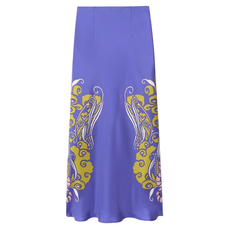 Sleek Mermaid Hem Silk Maxi Skirt image number null
