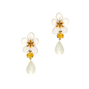 Enameled Flower Earring