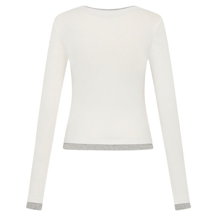 Cotton Layered Long Sleeve Top image number null