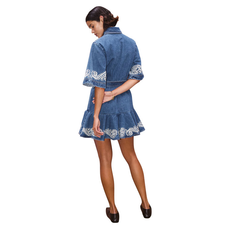 Jacones Short Sleeve Denim Mini Dress image number null