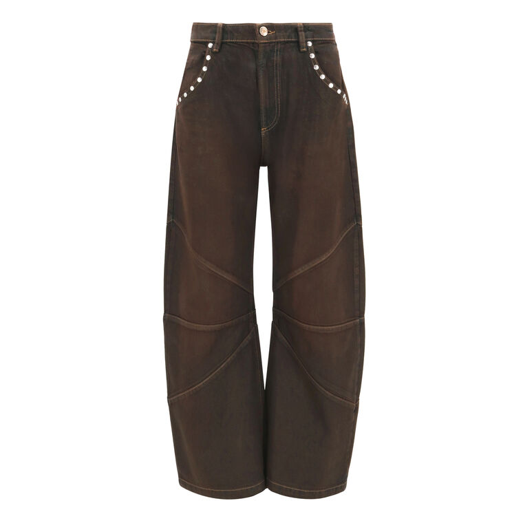 Frederic Barrel-Leg Coated Jean image number null