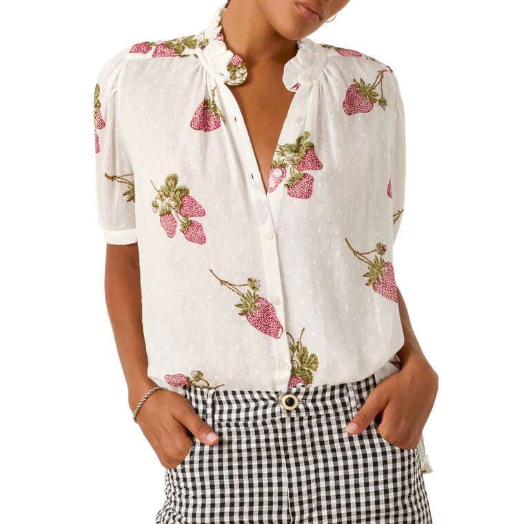 Winnie Short Sleeve Strawberry Dot Shirt image number null
