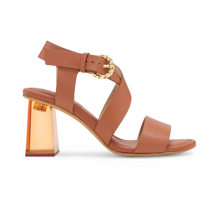 Elora Clear Lucite Heel Sandal image number null