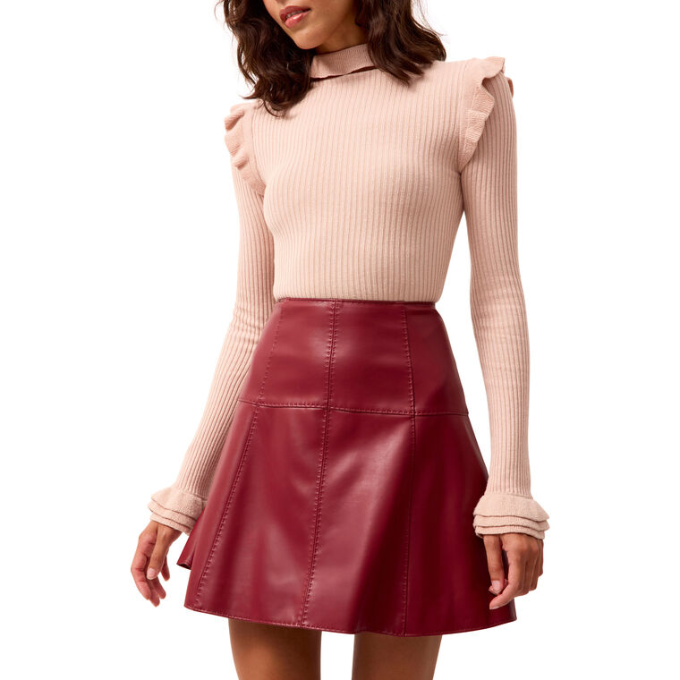 Crawford Vegan Leather Mini Skirt image number null
