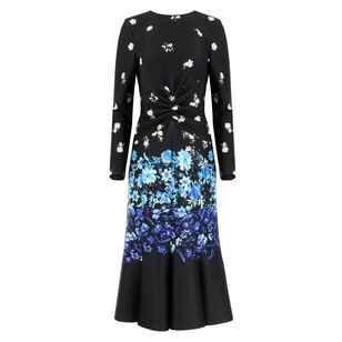 Scuba Floral Ruched Dress