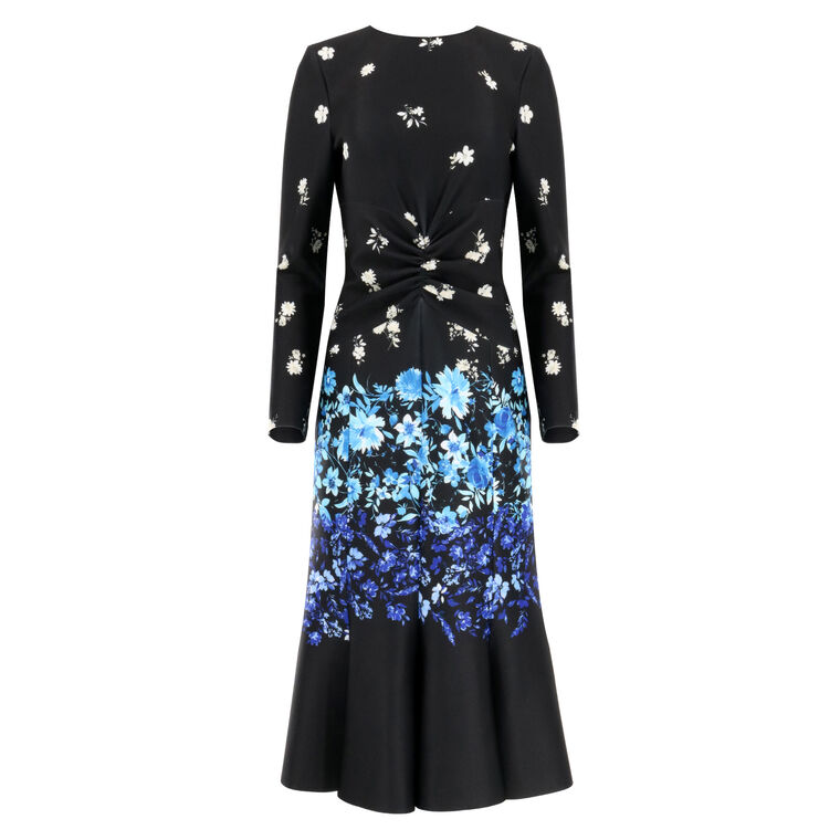 Scuba Floral Ruched Dress image number null