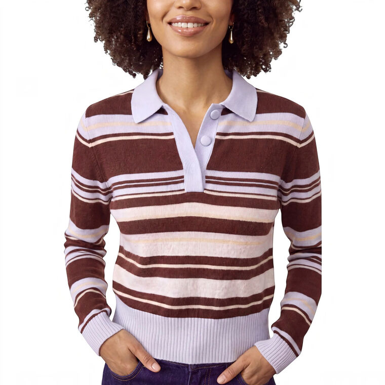 Slim Fit Stripe Polo image number null