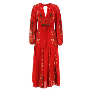 Berry Garden Long Sleeve Maxi Dress