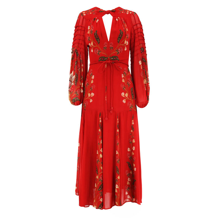 Berry Garden Long Sleeve Maxi Dress image number null