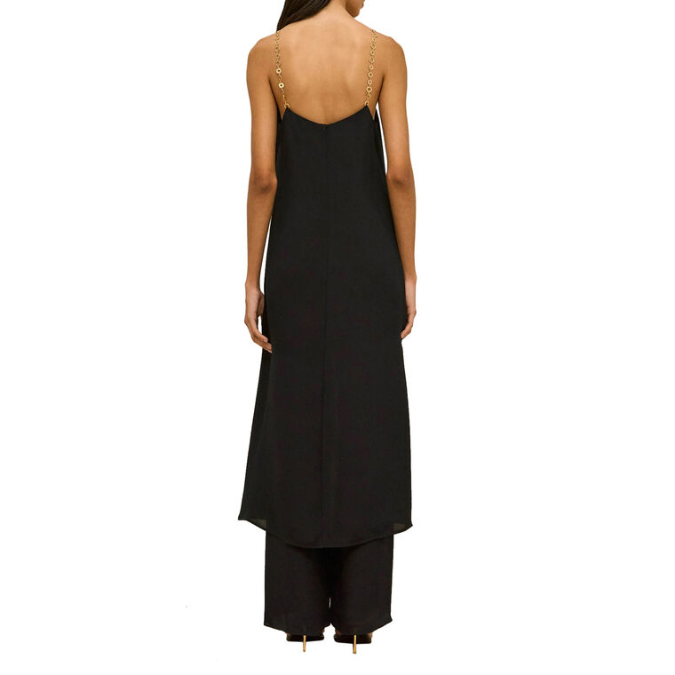 Rixie Sleeveless Chain-Strap Silk Top image number null