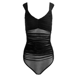 Renee Sheer Ruched Bodysuit