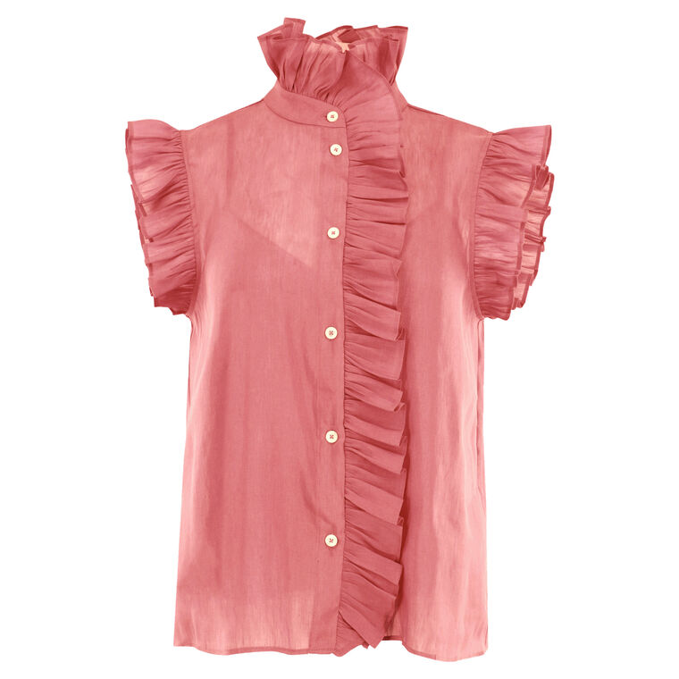 Marfa Cap Sleeve Silk Organza Top image number null