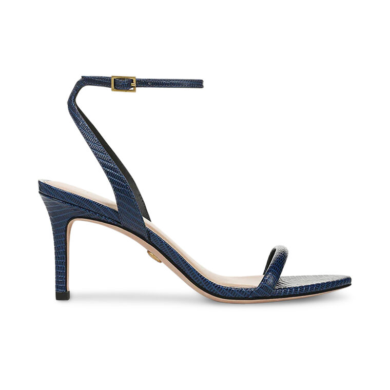 Sylvie Lizard-Embossed Ankle-Strap Stiletto Sandal image number null