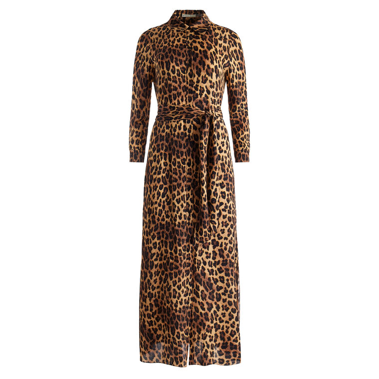 Chassidy Leopard Maxi Shirt Dress image number null