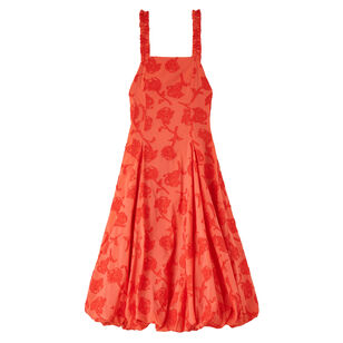 Sleeveless Fil Coupe Bubble Hem Midi Dress