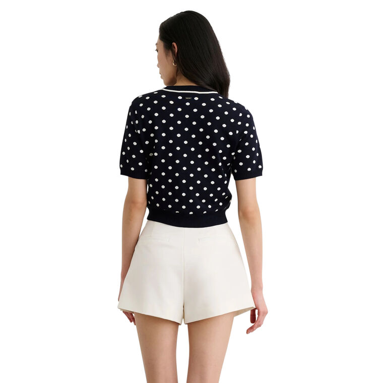 Birdie Short Sleeve Polka Dot Sweater image number null