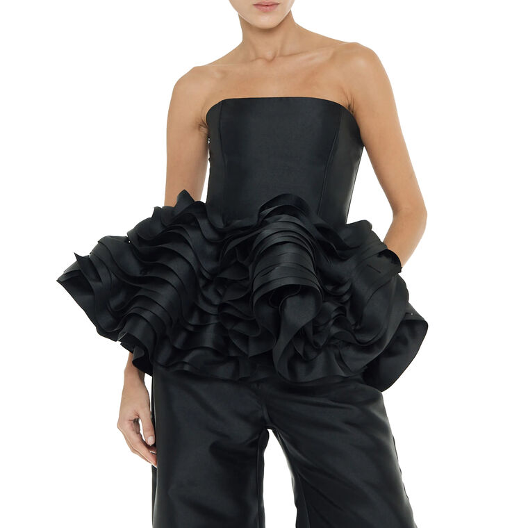 Heavy Satin Strapless Layered Top image number null
